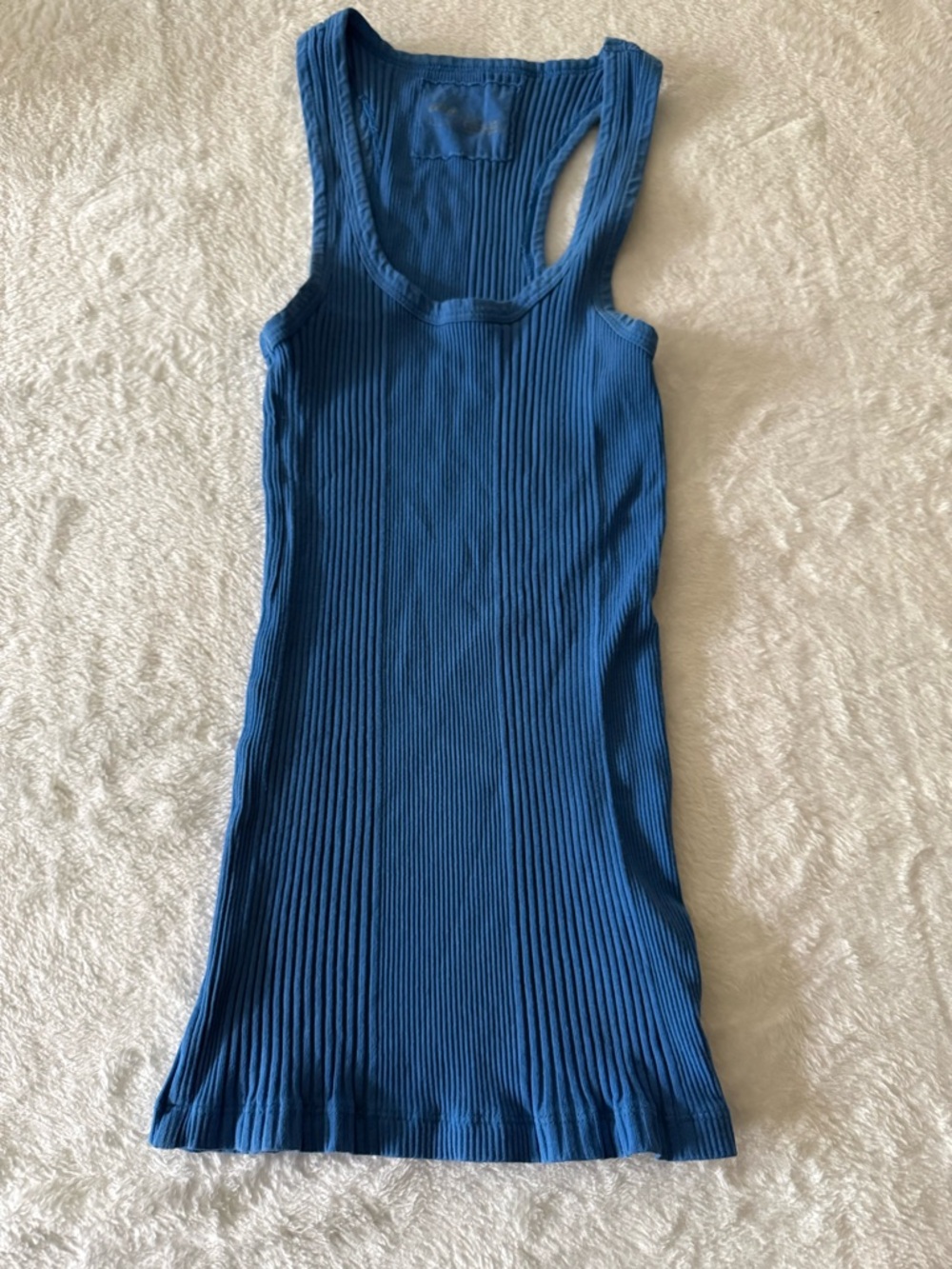 Aerie Blue Ribbed Racerback  Slim Fit Tank Top XS